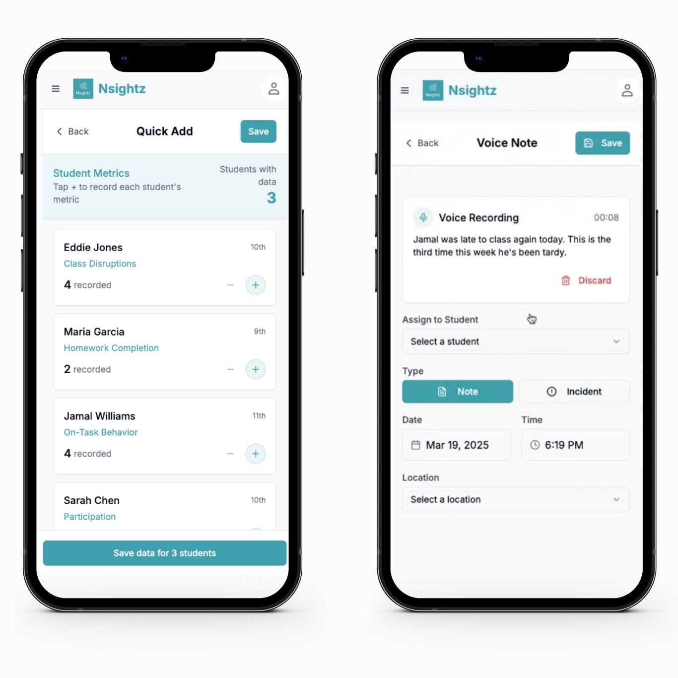 Voice notes for educators